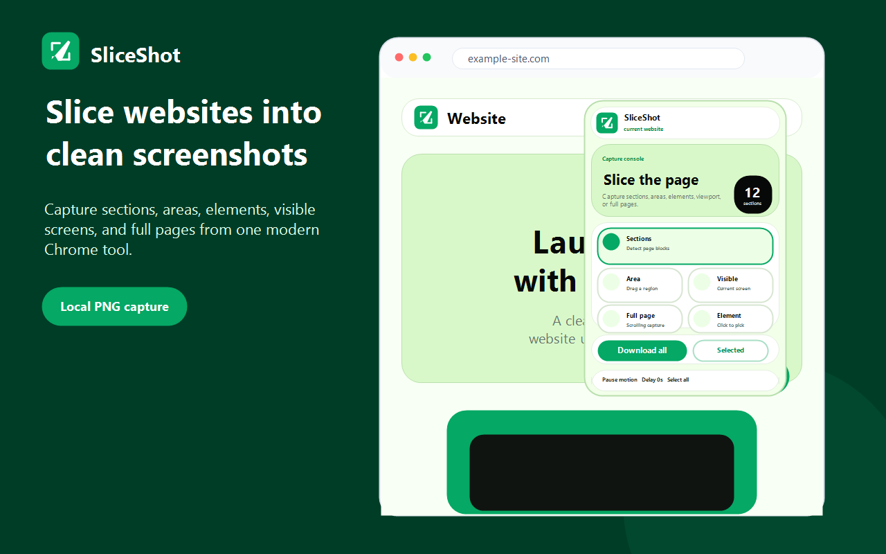 SliceShot Chrome extension preview